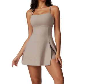 New Style Sports Dress With Chest Padding Breathable Outdoor Golf Beautiful Back Yoga Tennis Dress Shorts