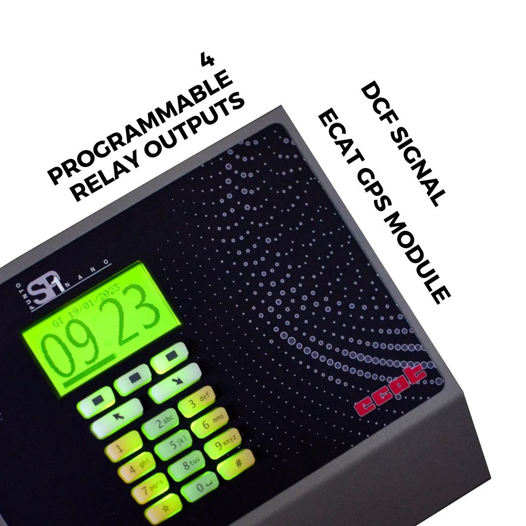 Master Clock With Flexible Programming WITH Multi-language Menu, GPS Synchronisation, DCF77 for Secondary Clocks 12-24 VDC and 2