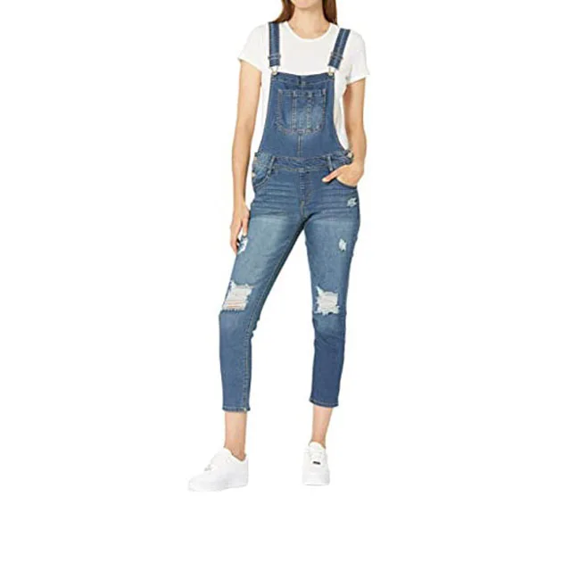Girls Jeans Bib Overalls,Casual Wear Summer Denim Dungarees For Ladies,High Quality Denim