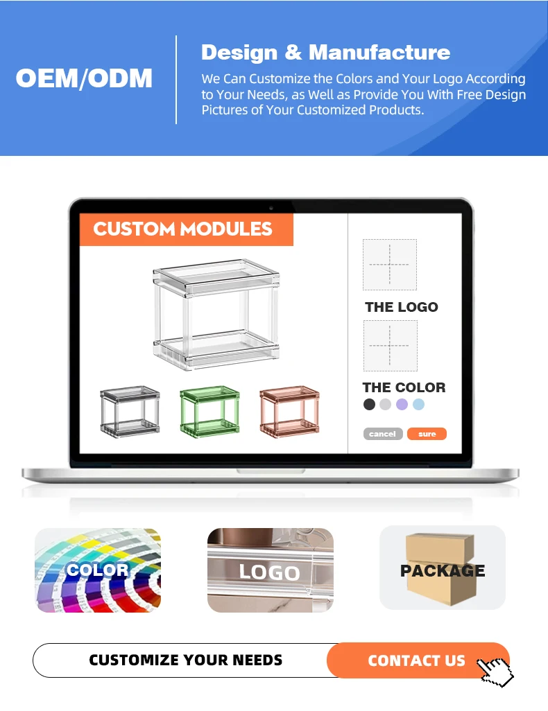 product wanuo 2 tier office desktop snack storage rack clear plastic countertop organizer office desk organizer-6