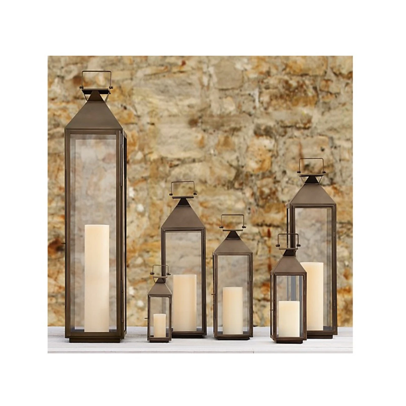 Grote Marokkaanse tempelttoren-lantaarnlamp, decoratieve kandelaar voor Ramadan, om op te hangen, terras of veranda in de open lucht, bruiloften, zwart, set van 2