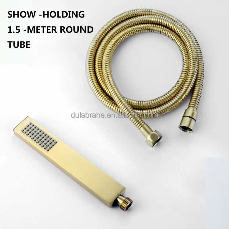 Brushed Gold 5 Functions Shower System Set Bathroom Rain Led Music ...