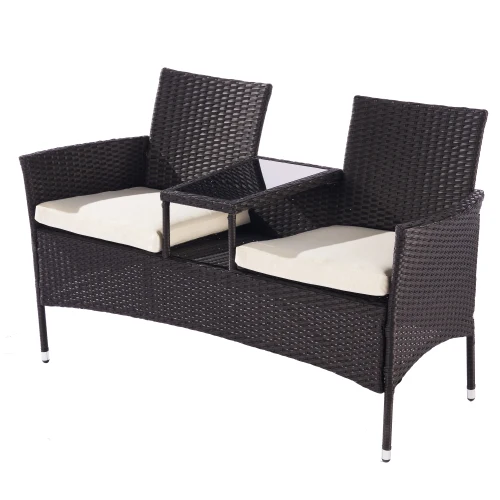 Vietnam Sofa Set,pe Grey Rattan,steel Powder Coating Frame,glass Top 