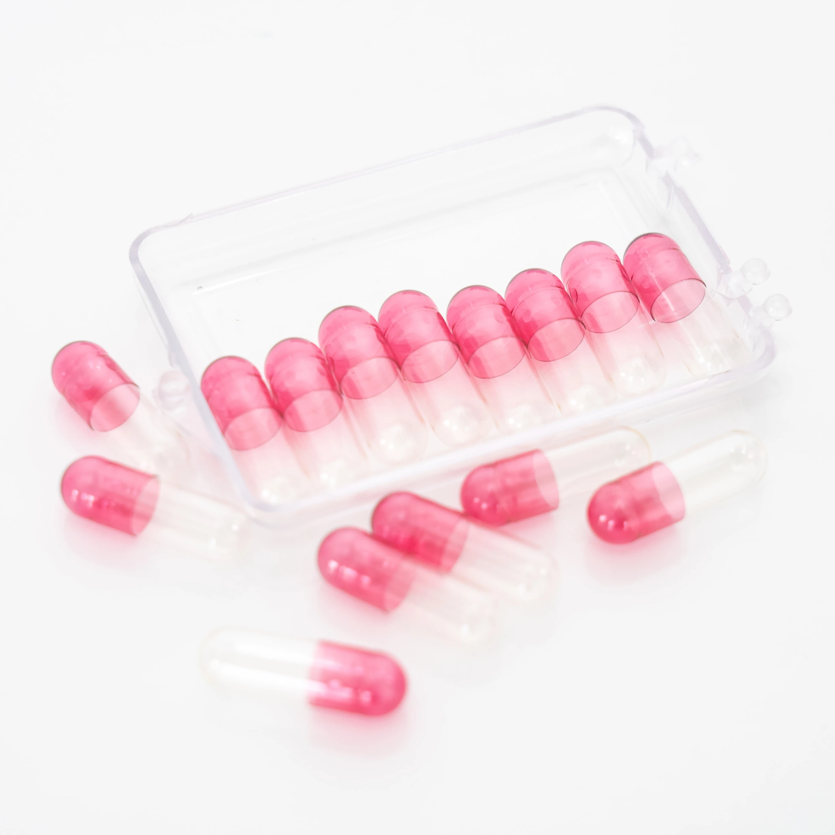 Size 0 Red Transparent China Medical Herbs Empty Capsule Gelatin Halal Certificated for Vegatarian Zhongya Caps