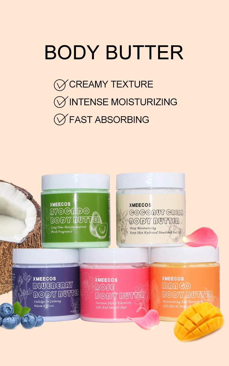 Custom Private Label Organic Whipped Body Butter Moisturizing Coconut