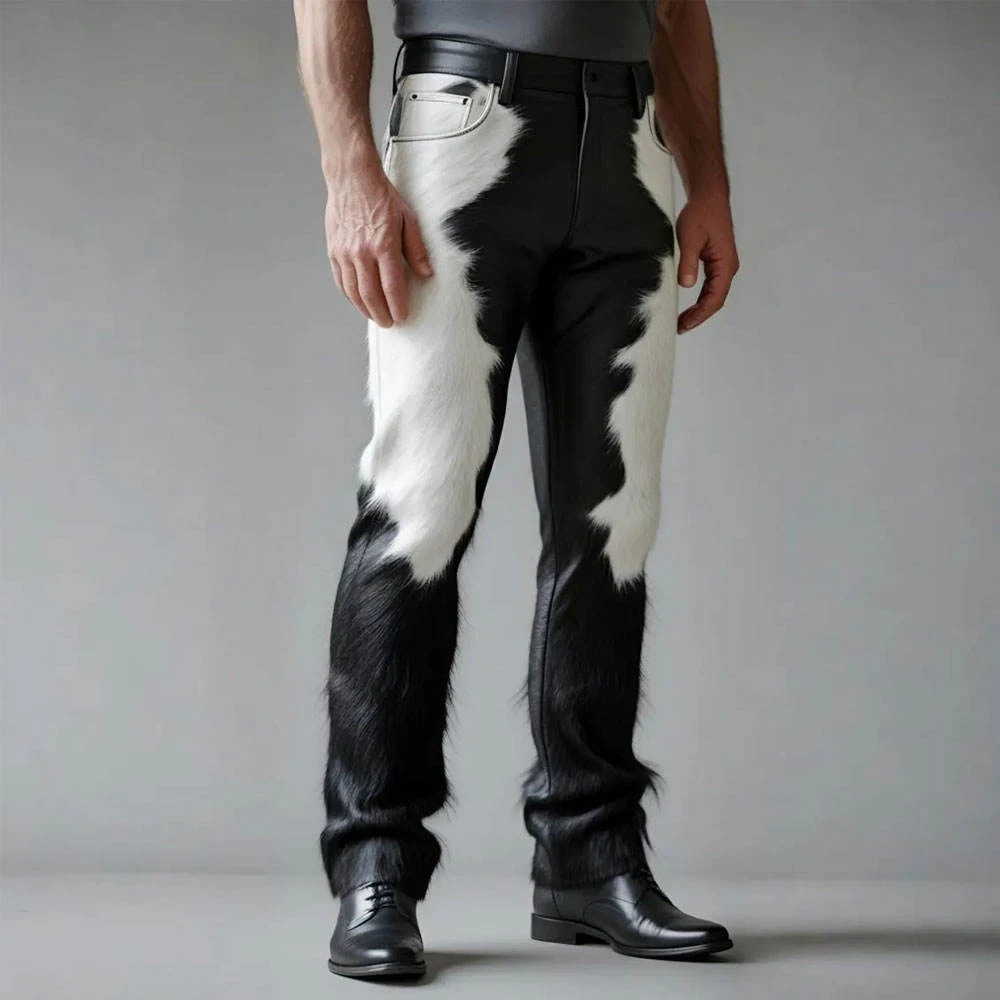 Wholesale Men's Pants Cowhide Leather Outdoor Wear Breathable Lightweight Stylish Training Outfit Made Winter Sportswear