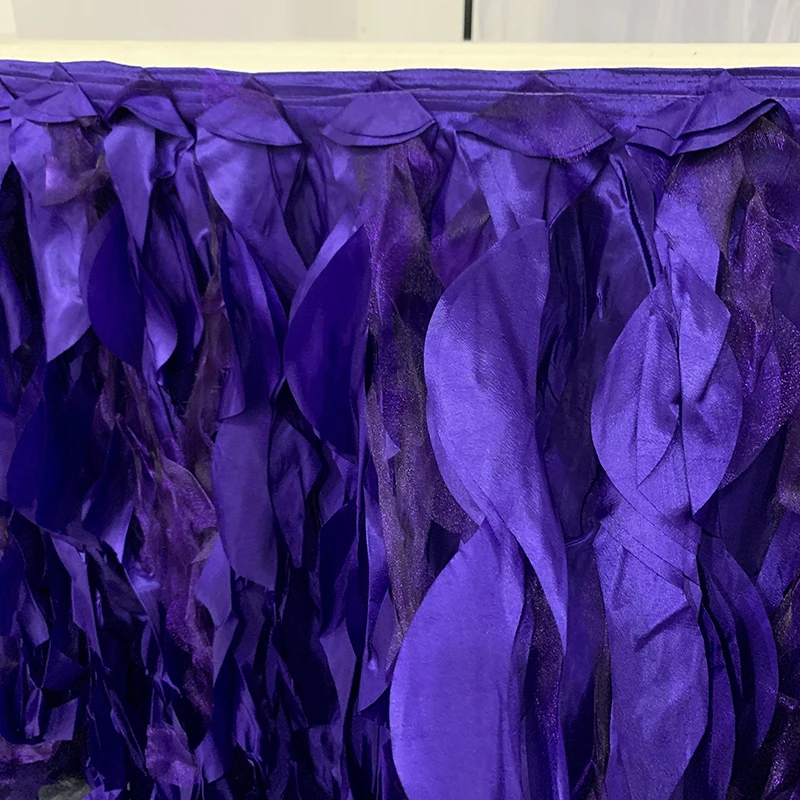 100% Polyester Multilayer Hawaiian Table Skirt with Hibiscus Flowers 4 Foot Disposable Party Table Decoration