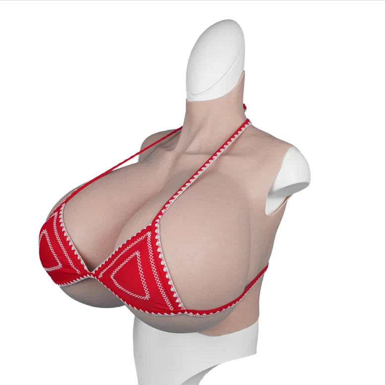 1pc Silicone Fake Breasts Vest, C/D/E/G Cup, For Crossdresser And
