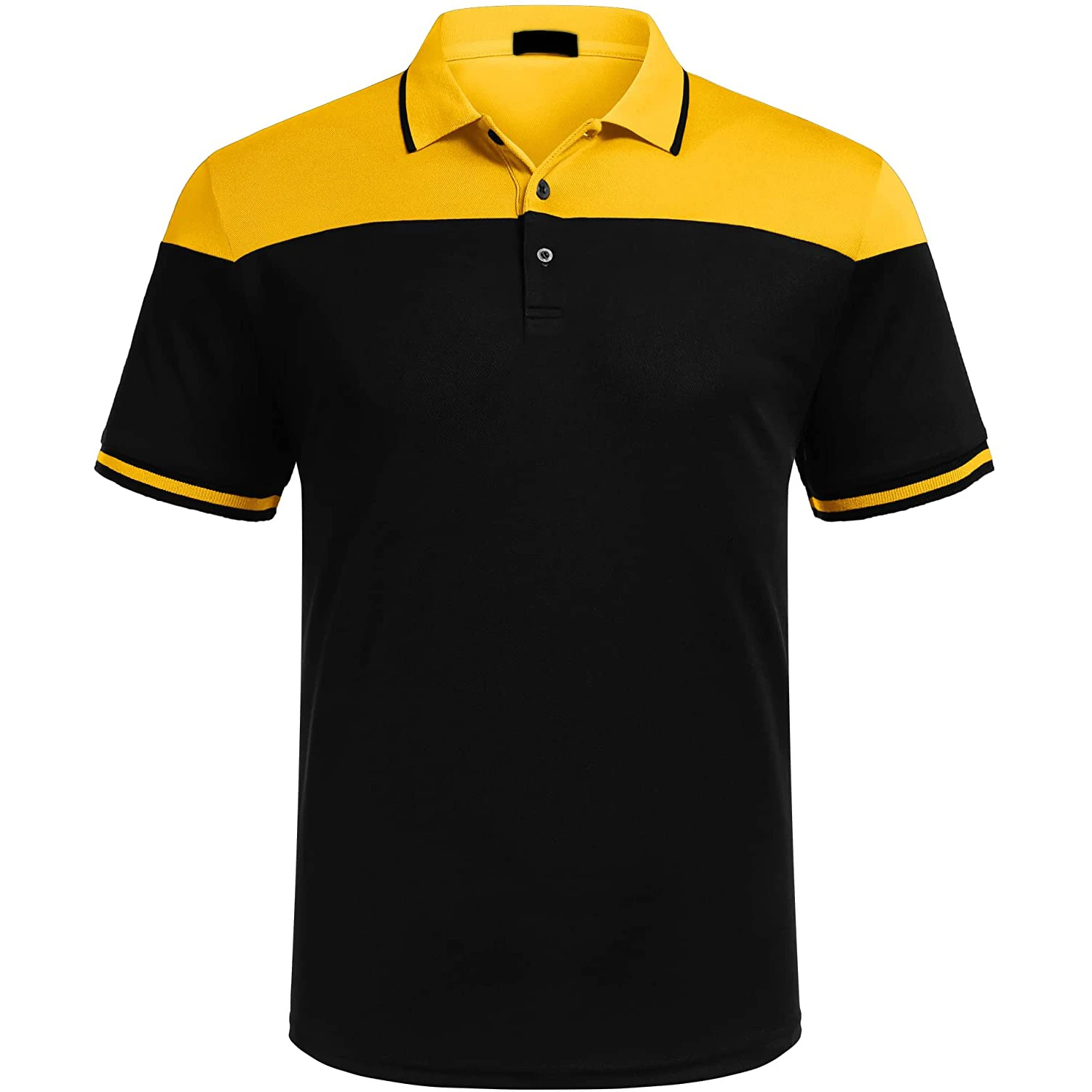 Fashion black polo shirt with yellow horse