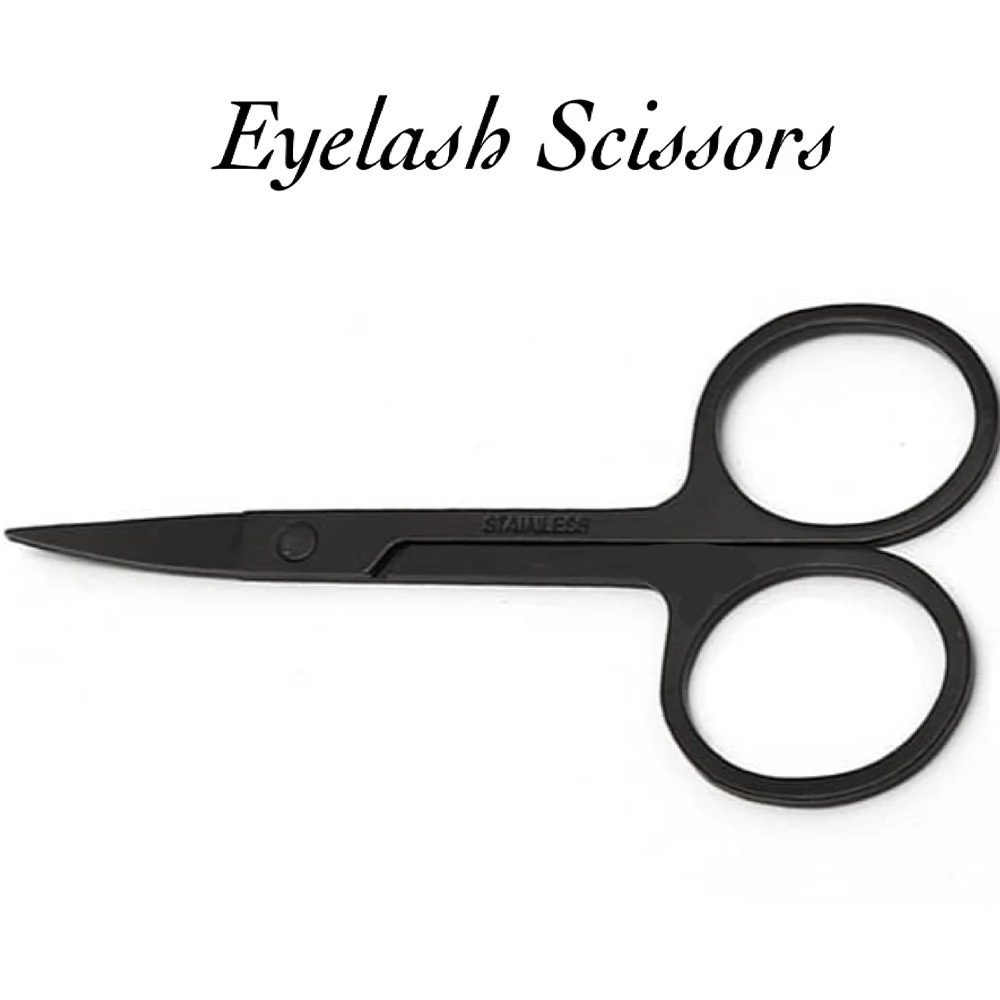 Black Color Stainless Steel Eyelash Eyebrow Scissors Mini Manicure Cuticle Scissors Customized