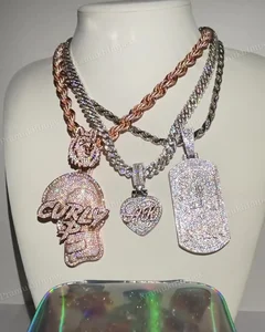 Luxurious Premium Quality Customized Cut VVS Moissanite Diamond Hip Hop Iced Unique Trendy Party Unisex Pendant