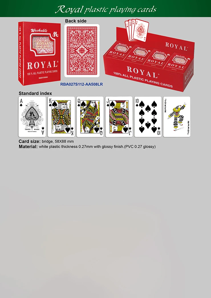 Best Sale Royal Plastic Poker Playing Cards Standard Index Custom