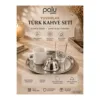 Round Silver Porland Turkish Coffee Set