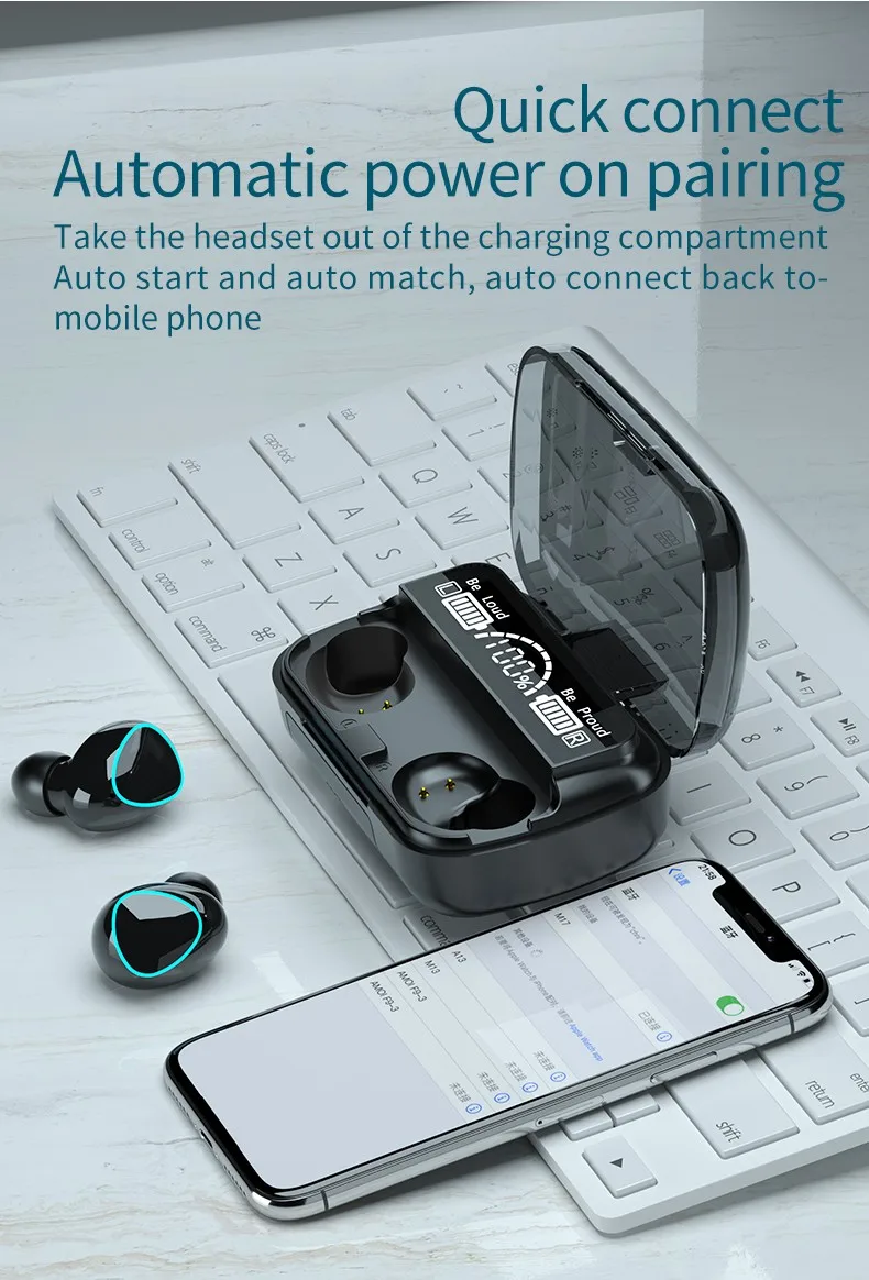 Ipx7 Waterproof Earbuds Headband Headphones Wireless Earplug Headset