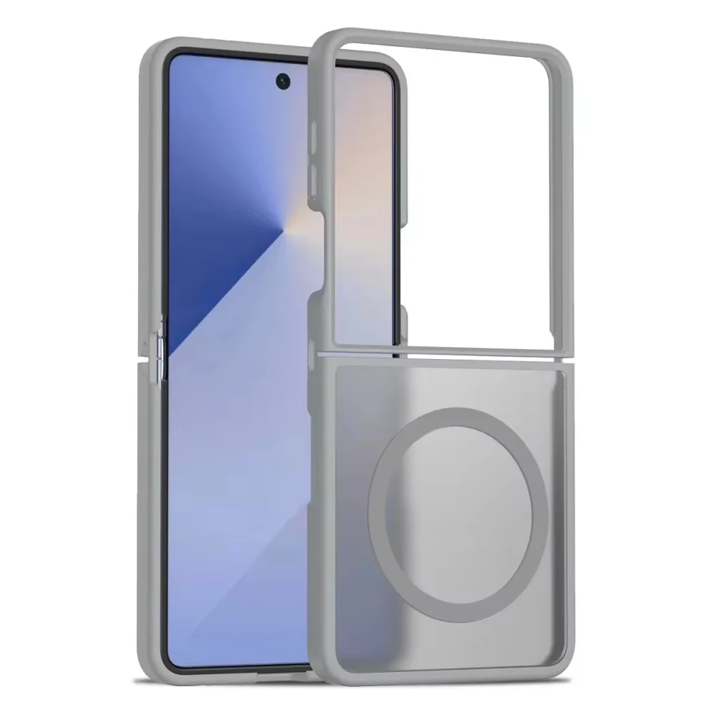 product case for samsung galaxy z flip 7 20mm thickened enhanced protection shockproof translucent matte skin feel magnetic laudtec-9