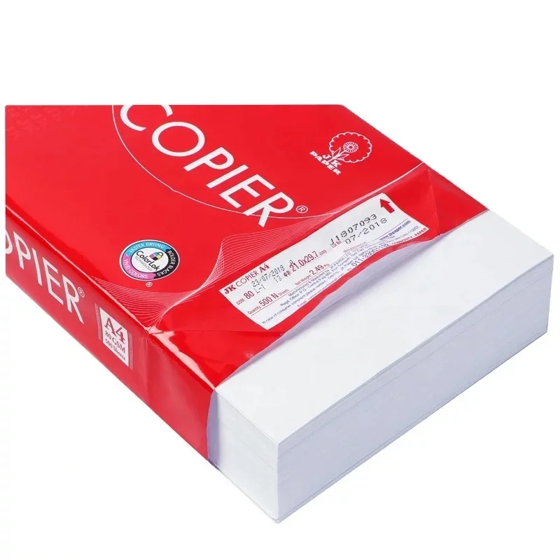 100% JK A4 copier Paper Price A4 size copy copier paper /JK Max Paper 80gsm 70gsm 70gsm.