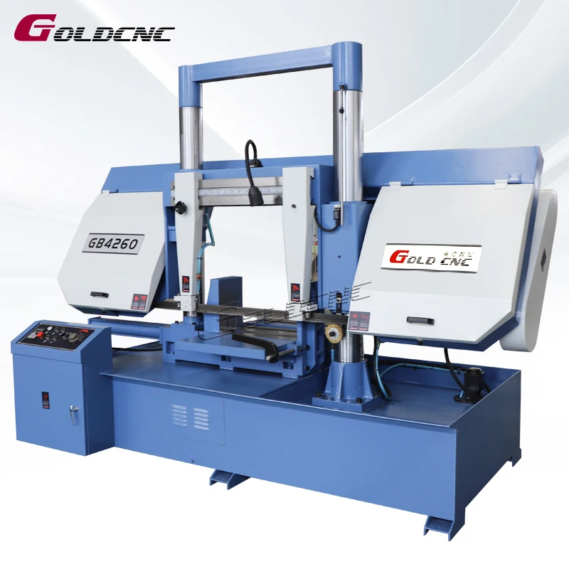GOLDCNC High Efficiency GB4260 Steel Rod Cutting Band Saw Machine Metal Band Saw Band Saw Machine