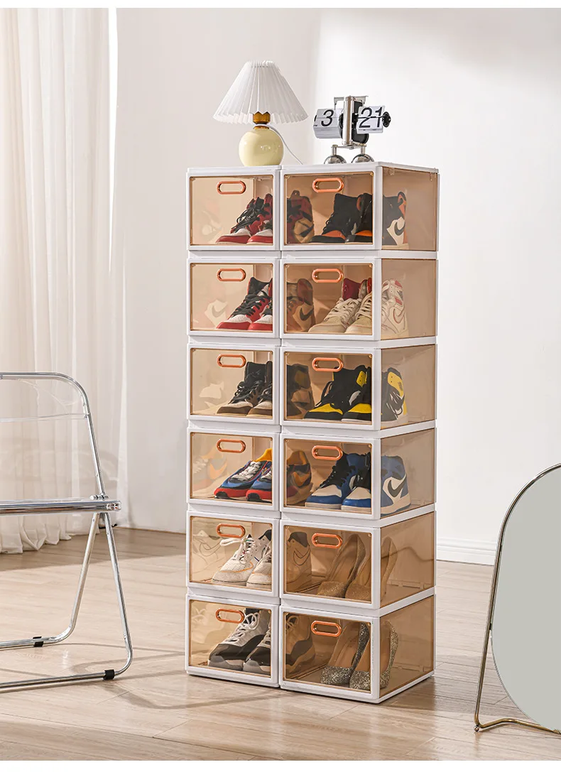 Wholesale Transparent Plastic Sneaker Stackable Shoe Kids Storage Boxes ...