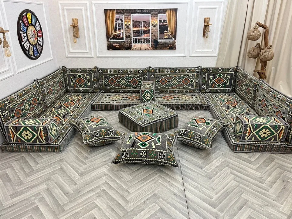 U Shaped Arabic Sofa 1 Set Of 19 Pieces What's Included In The