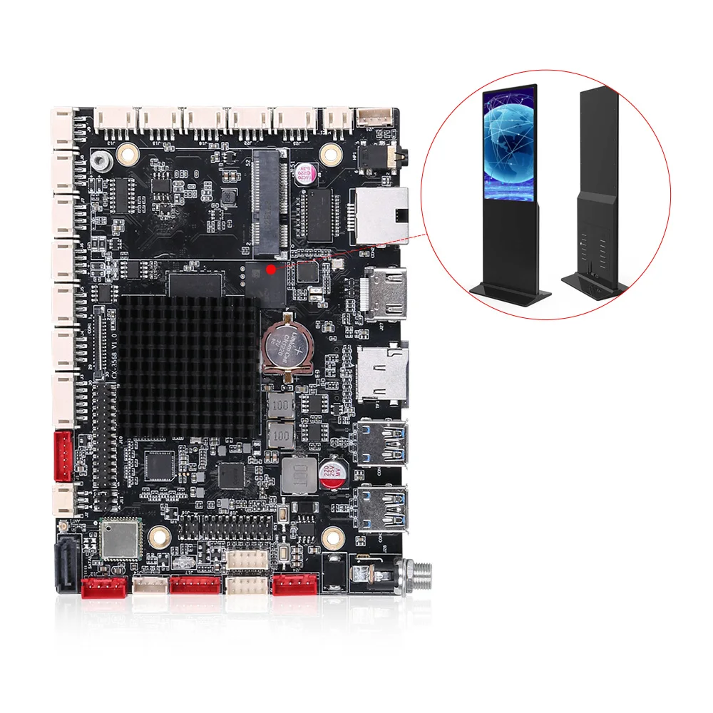 RK3568 Android Motherboard LCD Digital Signage Embedded ARM Board with 4G 1000M Ethernet LVDS EDP MIPI HD Out