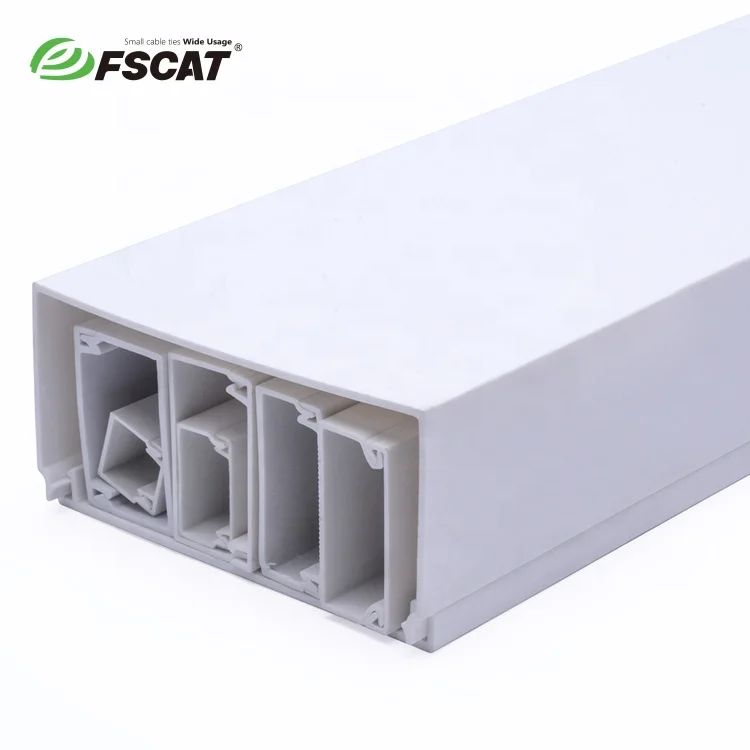 Durable PVC White Telephone Cable Trunking New Design Sealed Solid Type Manufacturer Wiring Ducts Compatible
