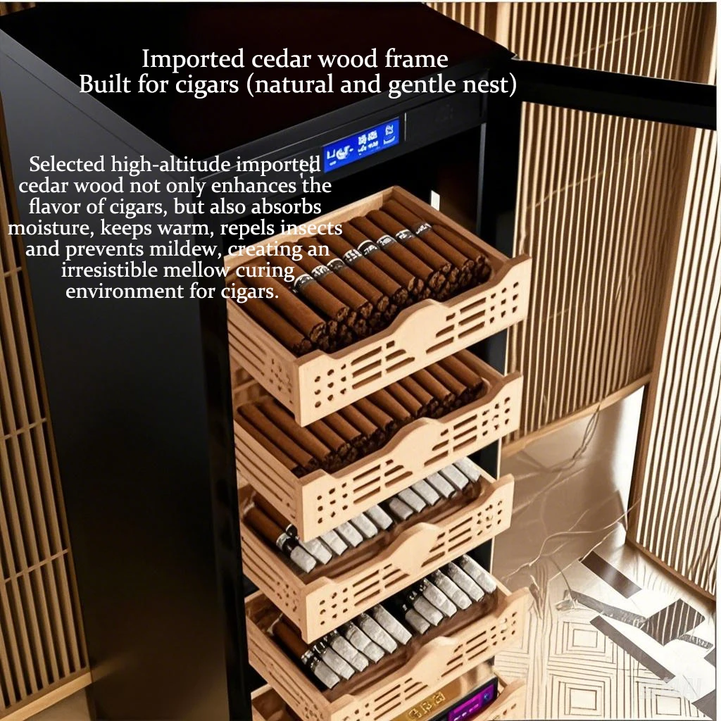 Competitive Water Cooling Electronic Cigar Humidor With Spanish Cedar Cabinet for Office