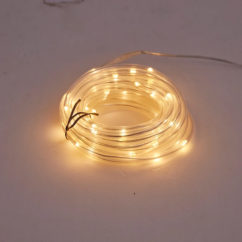 5W Remote Control RGB LED Rope Lights USB Rechargeable 33Ft LED String Lights Outdoor IP65 Waterproof Colorful Fairy Tube Light