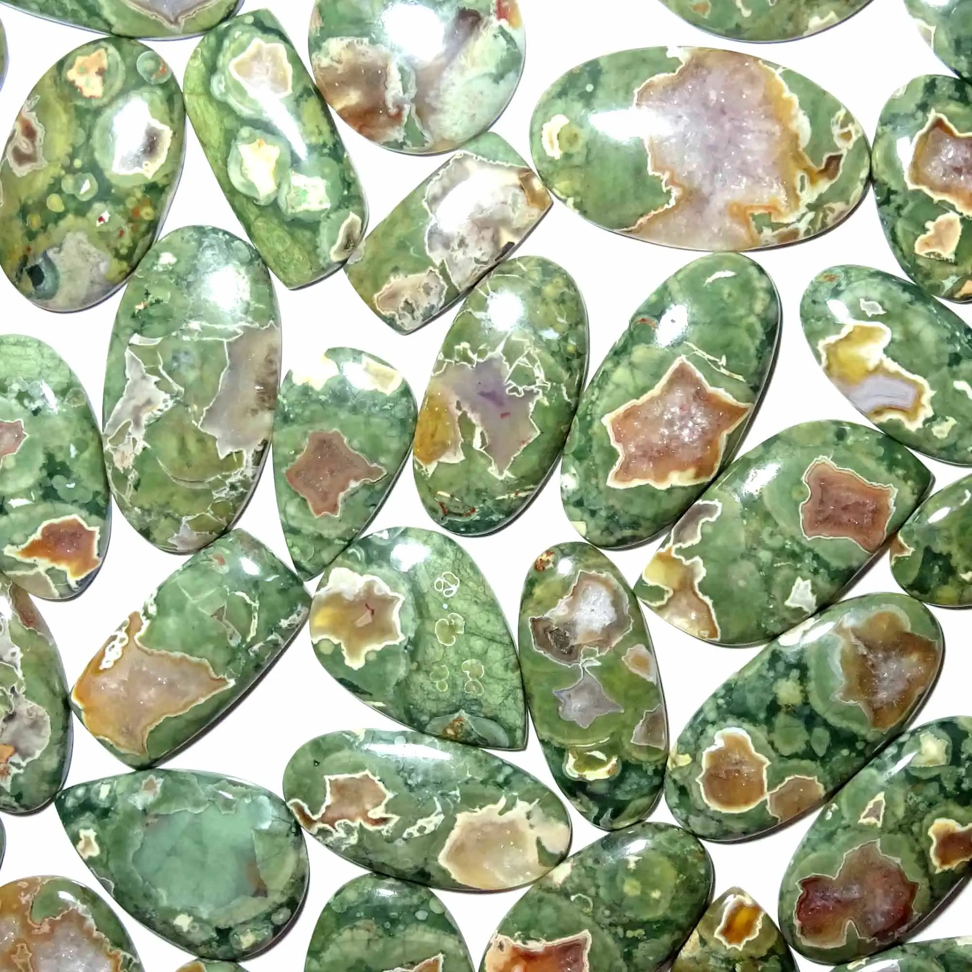 High Quality Natural Rhyolite Rainforest Jasper Gemstone Loose Cabs ...