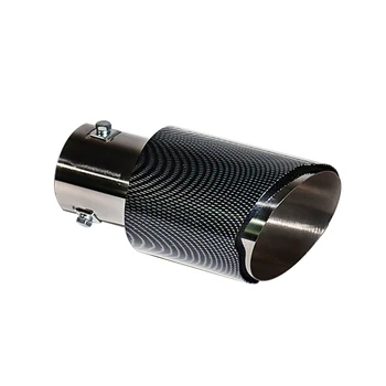 Stainless Steel Carbon Fiber Car Exhaust End Pipe Tip 62mm inlet 86mm Outlet 184mm Length Universal Muffler Tip Car accessories