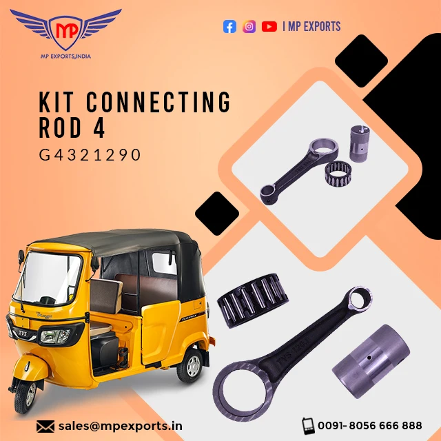 High Quality Indian TVS KING Three Wheeler Spare Parts Kit Connecting Rod 4 Motorcycle Piston Rings Connecting Rods Available
