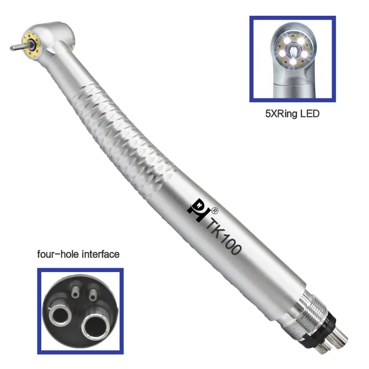 Joy Dental 2-Piece Dental Handpiece Kit - LED High Speed Turbine + Low Speed, 2 Hole, Manual Chuck, FDA