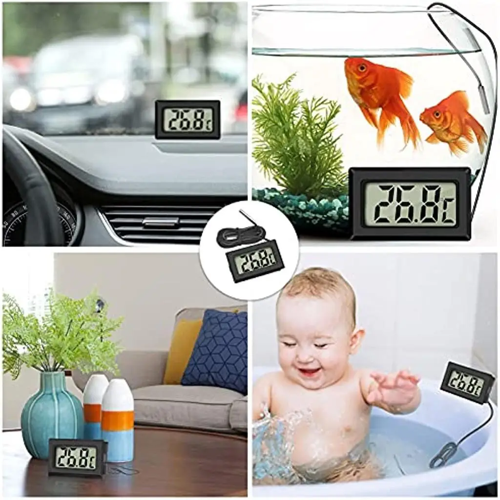 Mini Digital Aquarium Refrigerator Freeze LCD Thermometer With Temperature Sensor Tester