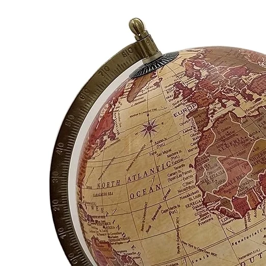 Античный шарик CALVIN handarrafts вращающийся с металлической дугой и круглой подставкой