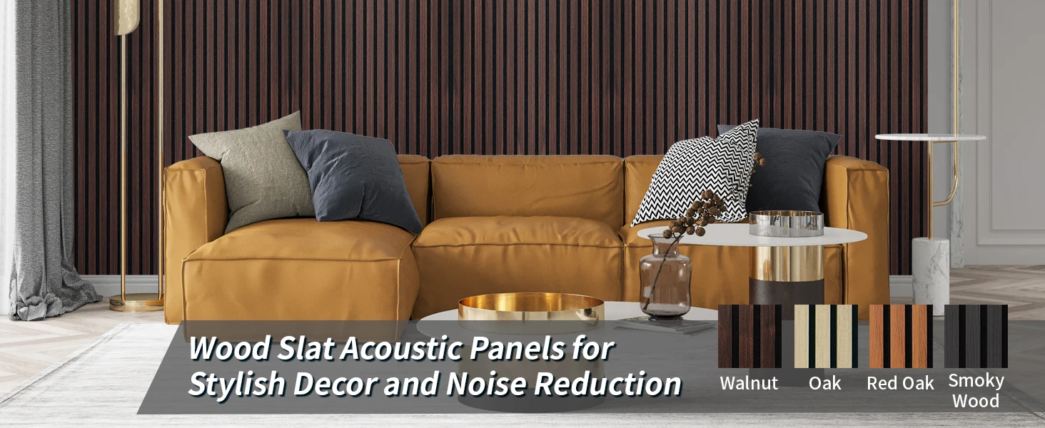 Factory Large Acoustic Slat Wood Panels for Interior Ceiling Wall Decor Soundproof Noise Reduction for Living Room and Bedroom manufacture