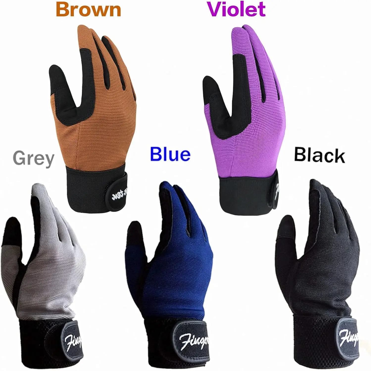 Leather Horse Riding Gloves with Option to Personalise logo Color