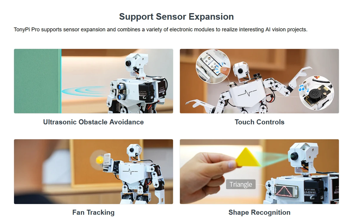 TonyPi Pro AI Humanoid Robot Development Kit for Raspberry Pi 4B - OEM