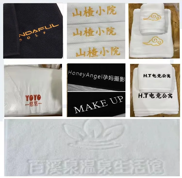 Custom Logo 30x30 Small Microfiber Cotton Black Hand Makeup Towels Woven Technics Salon Towels and Wash Cloths