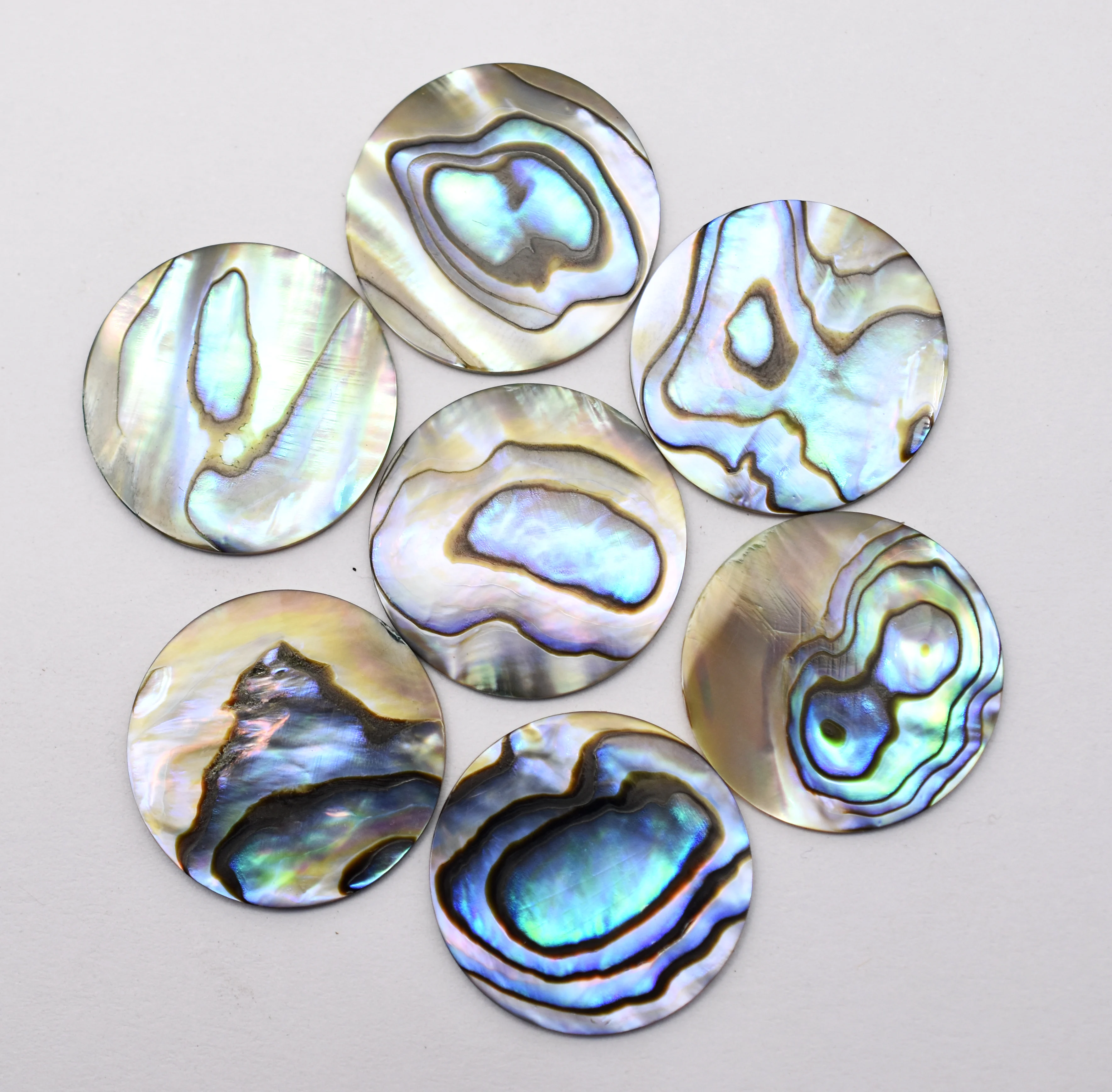 Natural Abalone Shell Flat Discs for DIY Jewelry Round & Square Crystal Crafts for Pear Gemstone Shape