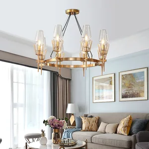 Custom Postmodern Blown Glass Chandelier Candlestick Pendant Lighting for High Ceilings for Hotel Living Room
