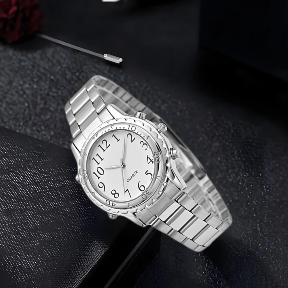 Multi-functional Analog Digital Talking Blind Watch Arabic Numerals Dial Custom logo Watches Wholesale Cheap Talking Watches