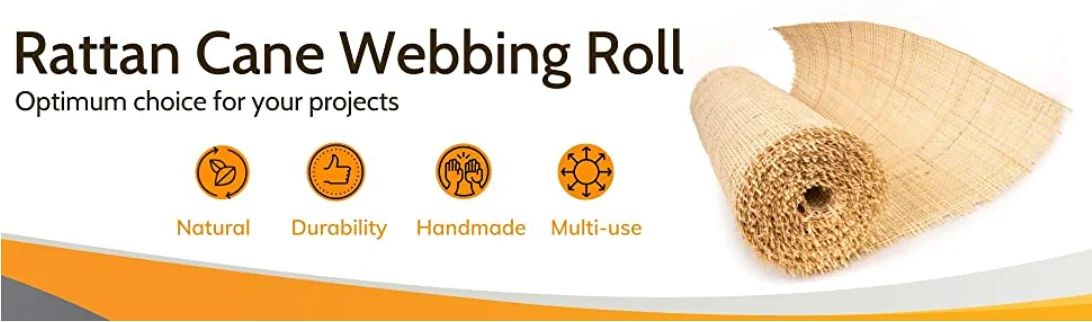 60cm Breed Rotan Rol, 60 x 150cm Cane Webbing 24 inch, Natuurlijke