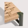 Natural Coating Polished Teak and Woven Rope