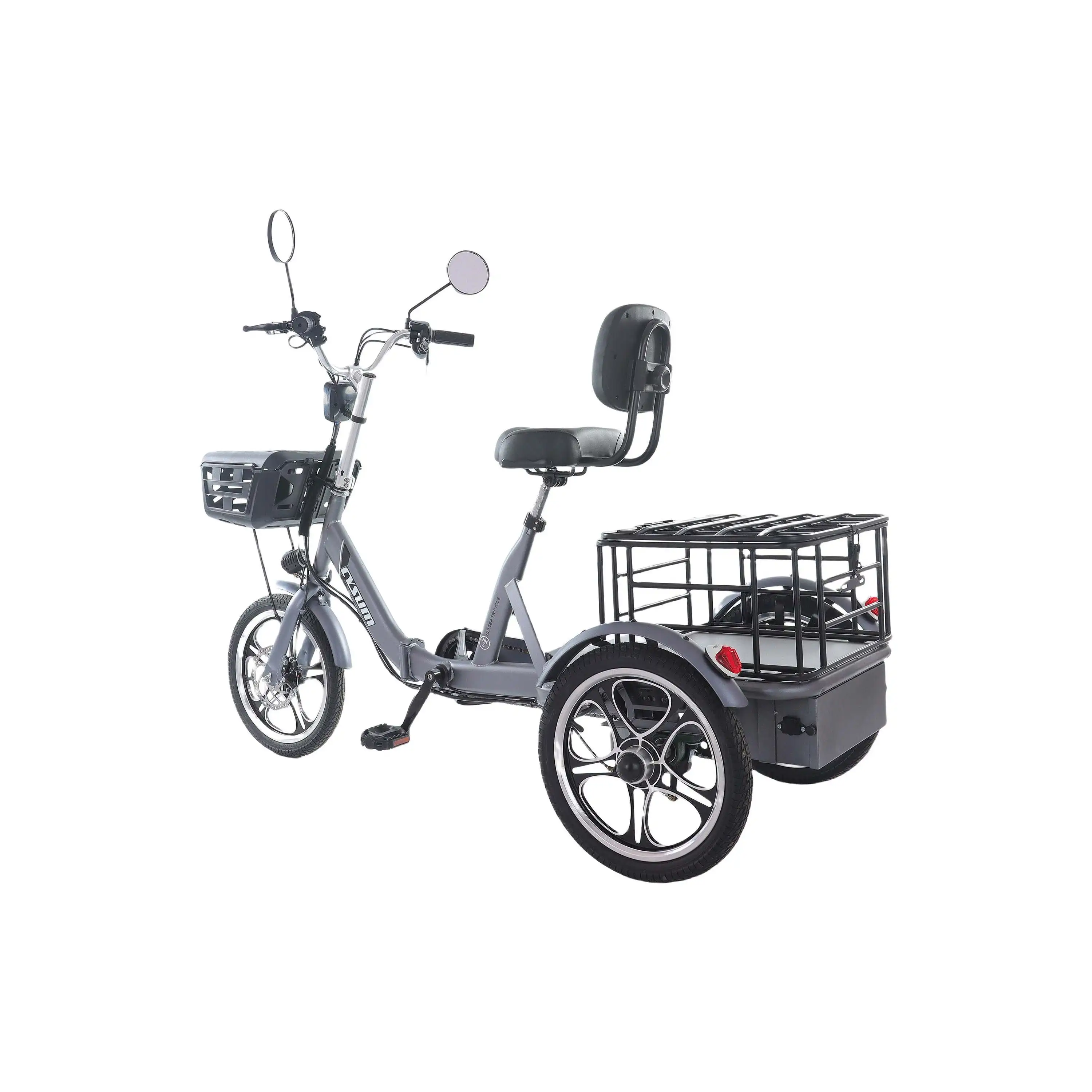 48V 350W Brushless Hub Motor Rear-Drive Foldable Cargo E-Trike 16" Tire 25km/h Top Speed 200kg Max Load 100-150km Range High