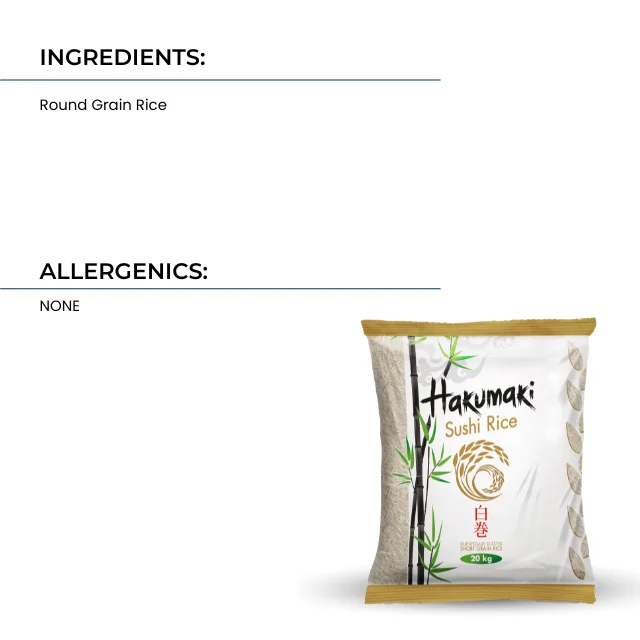 Hakumaki Sushi Rice 20 kg - Premium Japanese-Style Rice for Perfect Sushi Authentic Quality