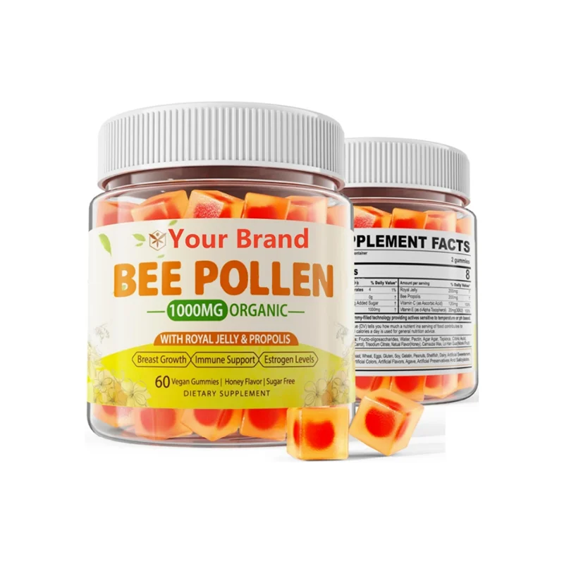 Your brand Bee pollen Extract Natural healthy superfood Immune Booster System organic bee pollen gummies