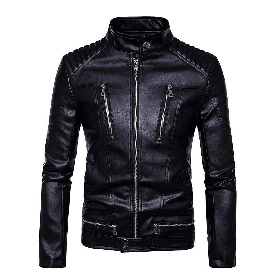 Oem Customized Outdoor Smooth Monochrome Waterproof Men Leather Jacket ...