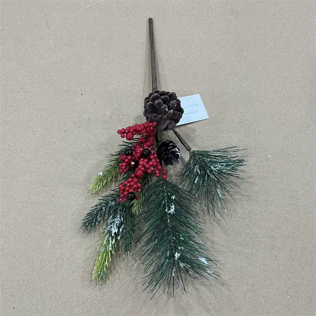 Artificial Pine Berry Snow Pick ,pine needles, pine cones and berries pick