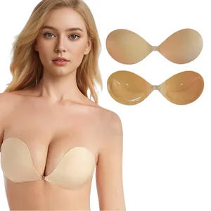 Full Coverage Adhesive Bra Front Closure Large Size with Air Holes Comfortable Sponge Cup for Daily Wear