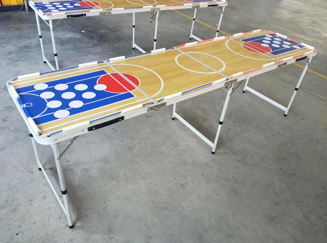 Portable Adjustable Party Game Table Custom Beer Pong Table Led Custom