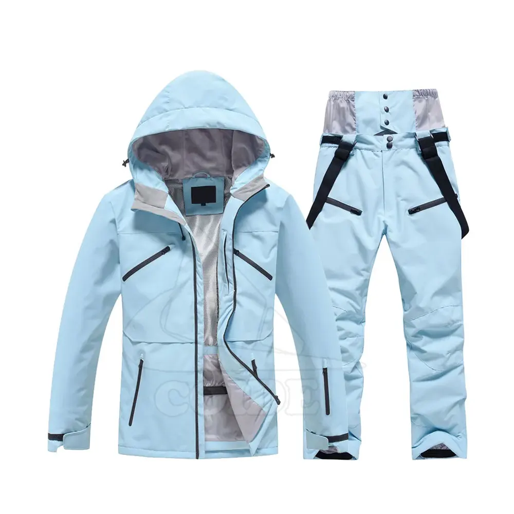 Men's Hooded Ski Suit Waterproof Snowboarding Jackets Warm Winter ...